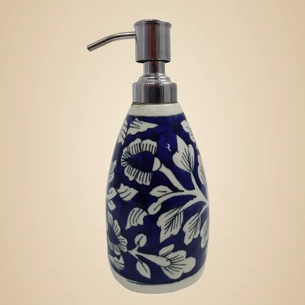 Red_Ceramic_Liquid_Soap_Dispenser_w/Stainless_Steel_Pump_Hand_Painted_Refillable_Soaps/Shampoo/Lotions_300_ML