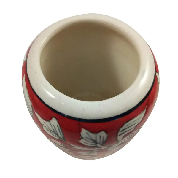 Red_Ceramic_Brush_Holder_Pen_Holder_Shaving_Kit_Stand_Hand_Painted_Bath_Accesorries_4_inch