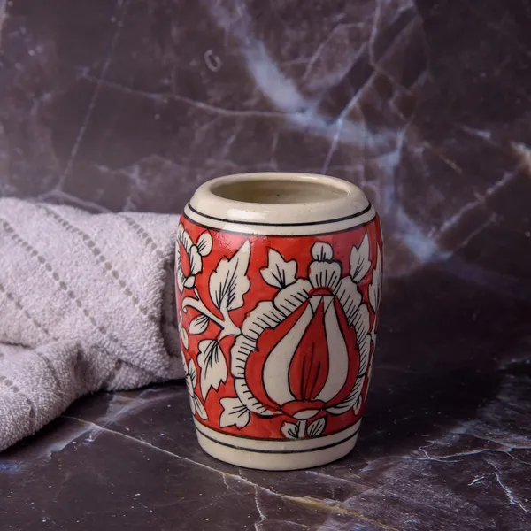 Red_Ceramic_Brush_Holder_Pen_Holder_Shaving_Kit_Stand_Hand_Painted_Bath_Accesorries_4_inch