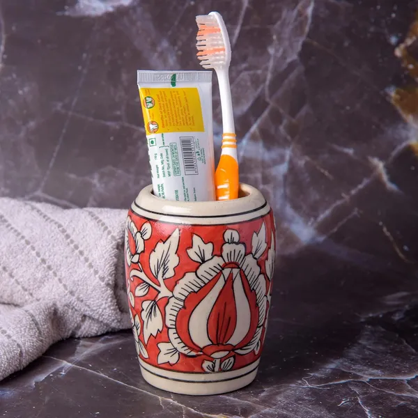 Red_Ceramic_Brush_Holder_Pen_Holder_Shaving_Kit_Stand_Hand_Painted_Bath_Accesorries_4_inch