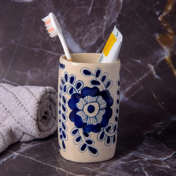 Floral_Bue_Ceramic_Brush_Holder_Pen_Holder_Shaving_Kit_Stand_Hand_Painted_Bath_Accesorries_4_inch