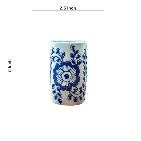 Floral_Bue_Ceramic_Brush_Holder_Pen_Holder_Shaving_Kit_Stand_Hand_Painted_Bath_Accesorries_4_inch