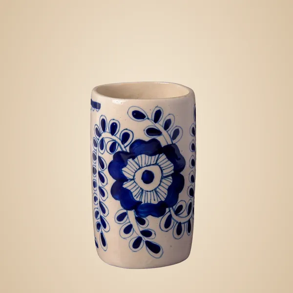 Floral_Bue_Ceramic_Brush_Holder_Pen_Holder_Shaving_Kit_Stand_Hand_Painted_Bath_Accesorries_4_inch