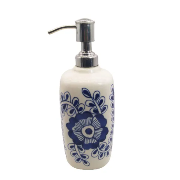 Floral_Blue_Hand_Painted_Ceramic_Bath_Accessory_Soap_Dish,_Liquid_Dispenser,_Toothbrush_Holder_Set_of_3