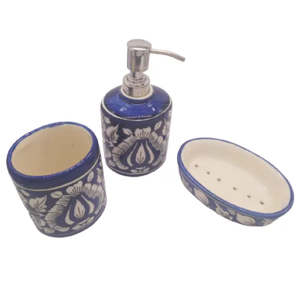 Blue_Hand_Painted_Ceramic_Bath_Accessory_Soap_Dish,_Liquid_Dispenser,_Toothbrush_Holder_Set_of_3