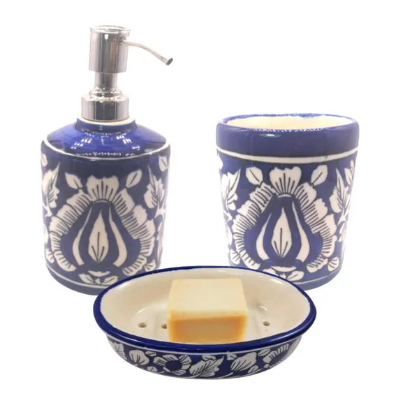 Blue_Hand_Painted_Ceramic_Bath_Accessory_Soap_Dish,_Liquid_Dispenser,_Toothbrush_Holder_Set_of_3