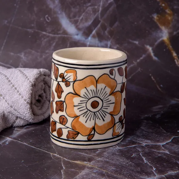 Brown_Brush_Holder_Tumbler_Bath_Accessory_Pen_Stand_Stationery_Holder