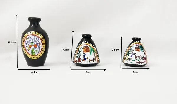 Black_Terracotta_Decorative_Vase_Set_Of_3_Handpainted_Clay_Pots