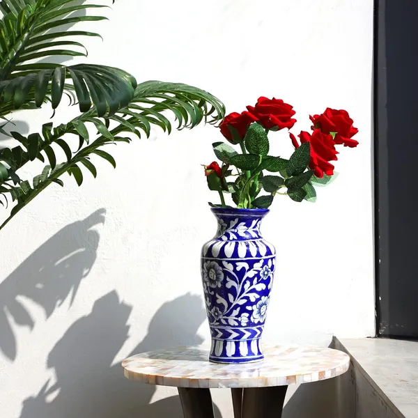 Blue_Art_Pottery_Ceramic_Vase_Pot_Hand_Painted_Flower_Design_Cylindrical_Surahi_Shape_for_Home_Office_Center_Table_D_cor