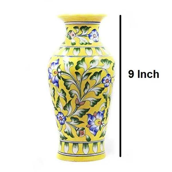 Blue_Art_Pottery_Ceramic_Vase_Pot_Hand_Painted_Flower_Design_Cylindrical_Surahi_Shape_for_Home_Office_Center_Table_D_cor