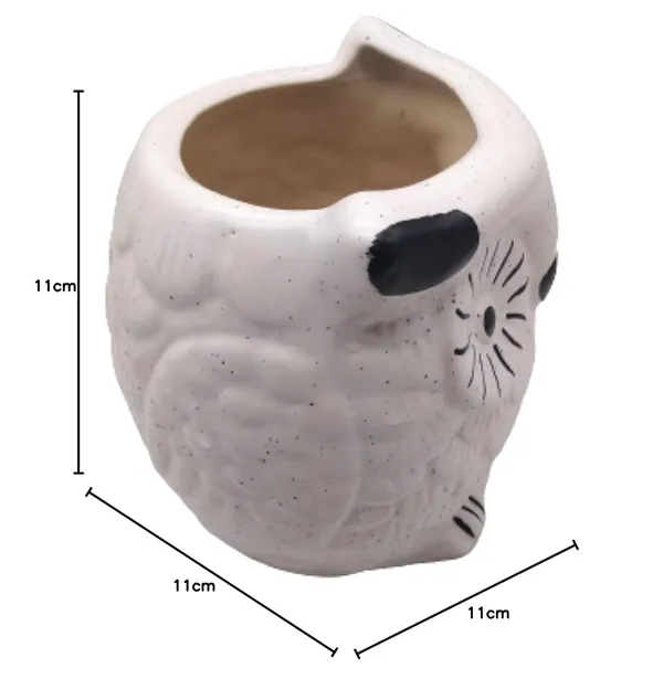 White_Ceramic_Owl_PlanterDecorative_Planter_for_Home_D_cor/Living_Room/Office/Table_Top/Dining_Area_and_Windowsill_D_cor_6_x_4_Inches