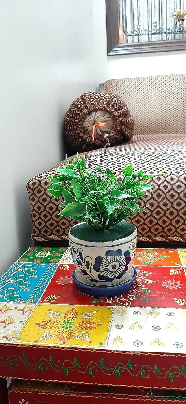 Blue_Ceramic_Cup_Plate_Planter_Without_Flower_Decorative_Planter_for_Home_D_cor/Living_Room/Office/Dining_Area_and_Windowsill,_3_x_4_inches