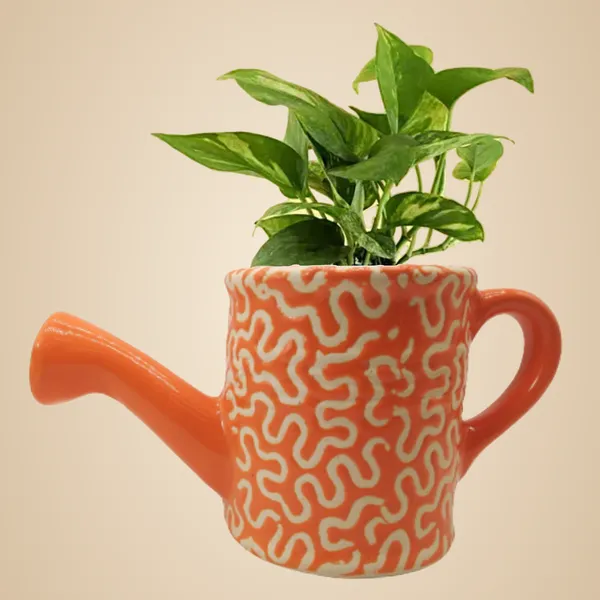 Orange_Ceramic_Planter_Watering_Can_Shaped_Indoor_Outdoor_Plant_Container_Vase_5_inch