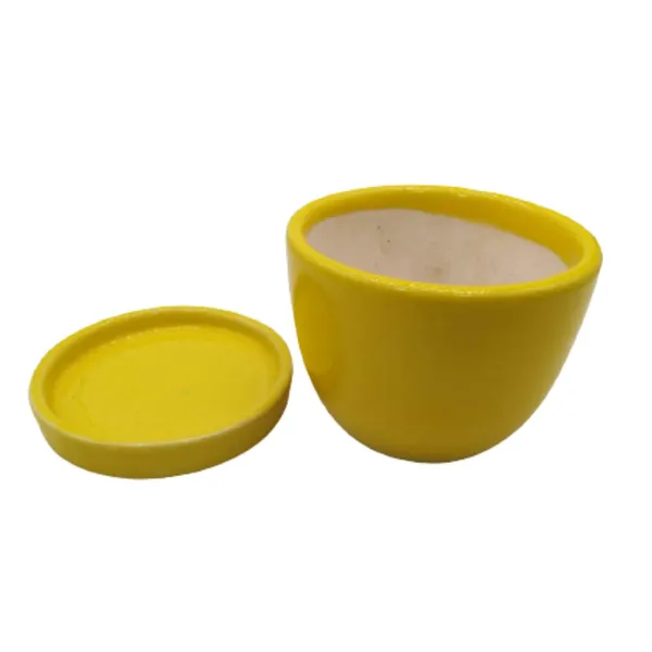 Yellow_Ceramic_Cup_Plate_Planter_Flower_Pot_Plant_Container_Indoor_Vase_3_Inch