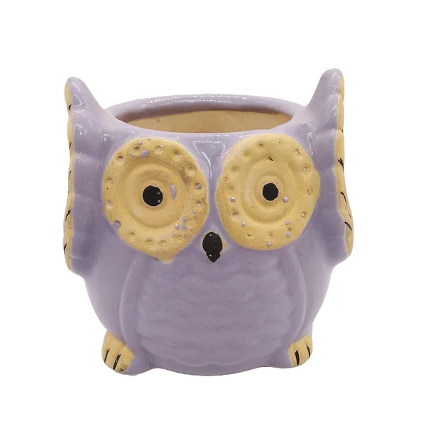 Purple_Owl_Shape_Ceramic_Flower_Pot_Planter_Pot_Indoor_Outdoor_Planter_3.5_inch