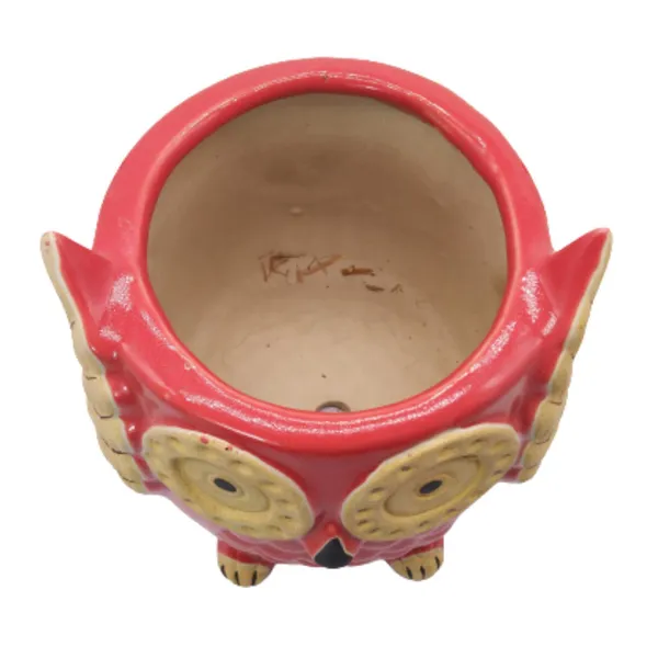 Red_Owl_Shape_Ceramic_Flower_Pot_Planter_Pot_Indoor_Outdoor_Planter_5.5_inch