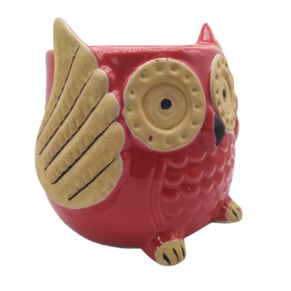 Red_Owl_Shape_Ceramic_Flower_Pot_Planter_Pot_Indoor_Outdoor_Planter_5.5_inch