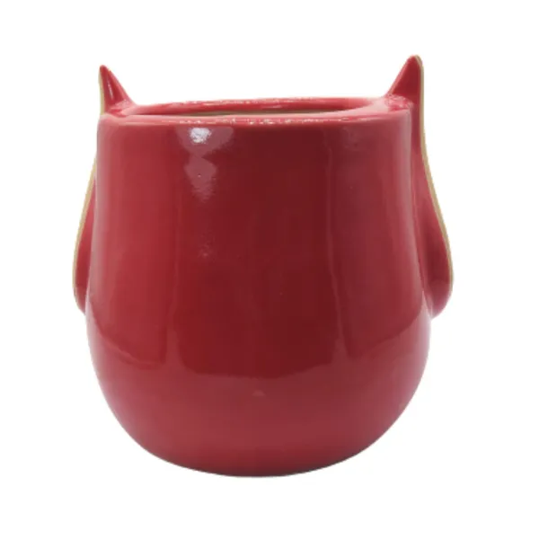Red_Owl_Shape_Ceramic_Flower_Pot_Planter_Pot_Indoor_Outdoor_Planter_5.5_inch