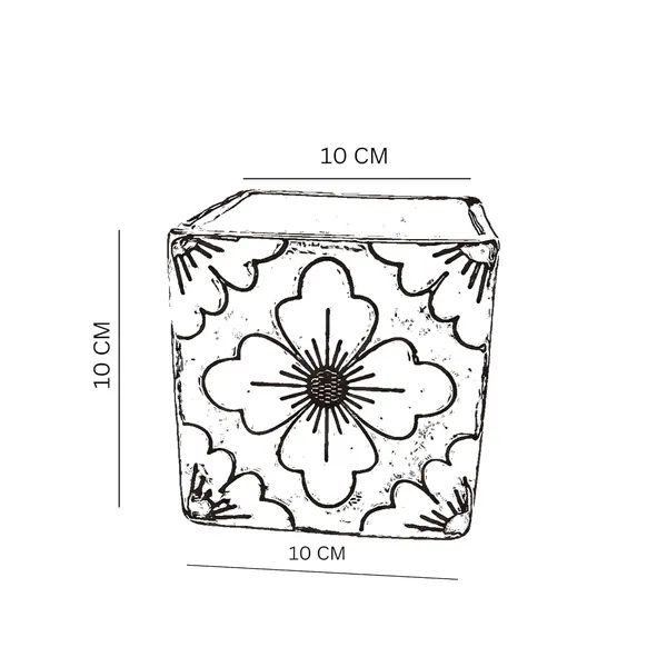 Green_Ceramic_Square_Floral_Hand_Painting_Planter_Pot_Decorative_Vase_Container
