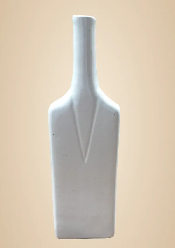 White_Planter_Vase_Cricket_Bat_Shape_Ceramic_Standing_Artificial_Plant_Container_10_inch