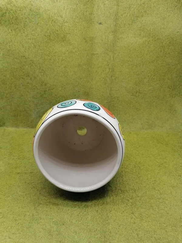 Ceramic_Planter/Pot_[White_w/Multi-Color_Flowers],_Decorative_Planter_for_Home_D_cor/Living_Room/Office/Table_Top/Dining_Area_and_Windowsill_D_cor,_5_x_4_inches