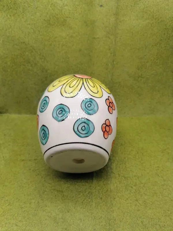 Ceramic_Planter/Pot_[White_w/Multi-Color_Flowers],_Decorative_Planter_for_Home_D_cor/Living_Room/Office/Table_Top/Dining_Area_and_Windowsill_D_cor,_5_x_4_inches