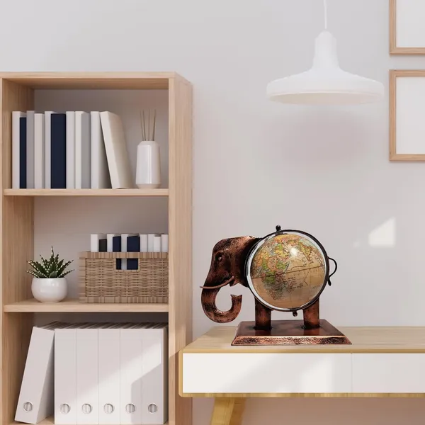 Wrought_iron_Elephant_shape_Table_Top_Showpiece_Globe_Home_&_Office_Decor_Elephant_Globe_Display_Bronze_Metal_Table_Decor,10_inch