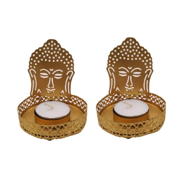 Gautam_Budha_Tea_light_holder_Candle_Holder_Set_of_2_Gold_Mettalic_Finish