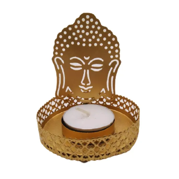 Gautam_Budha_Tea_light_holder_Candle_Holder_Set_of_2_Gold_Mettalic_Finish