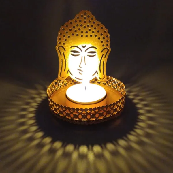 Gautam_Budha_Tea_light_holder_Candle_Holder_Set_of_2_Gold_Mettalic_Finish