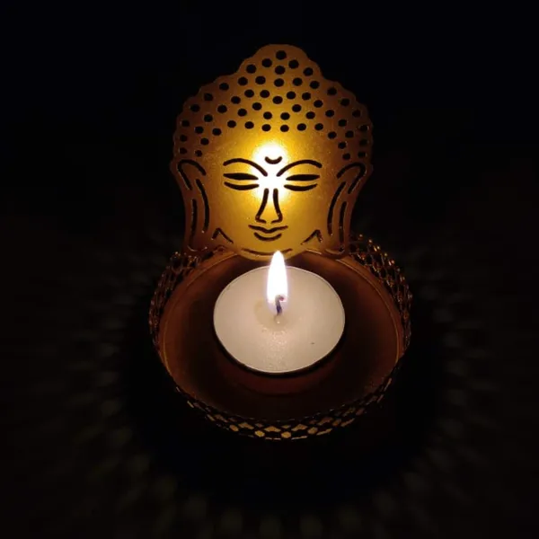Gautam_Budha_Tea_light_holder_Candle_Holder_Set_of_2_Gold_Mettalic_Finish