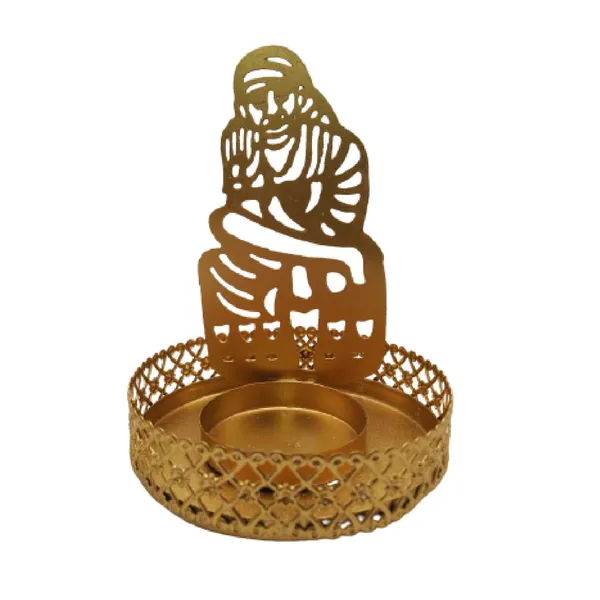 Sai_Baba_Tea_light_holder_Candle_Holder_Set_of_2_Gold_Mettalic_Finish