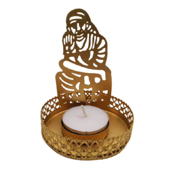 Sai_Baba_Tea_light_holder_Candle_Holder_Set_of_2_Gold_Mettalic_Finish