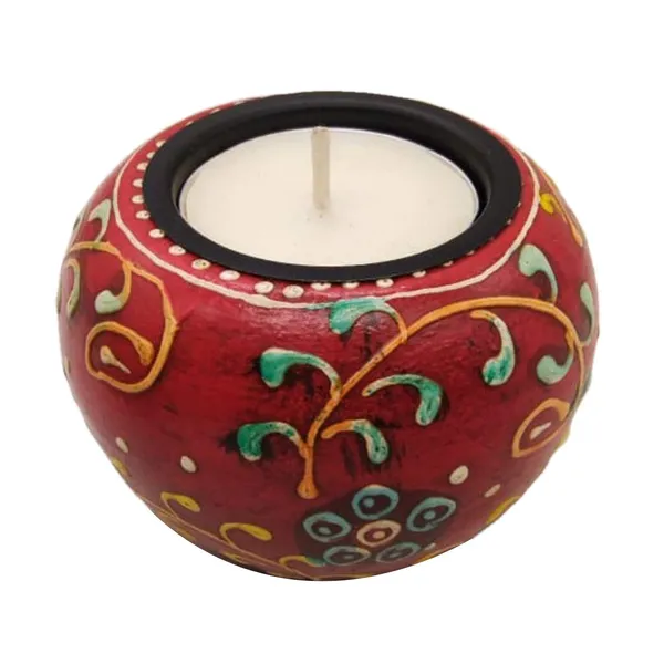 Red_Wooden_Tea_Light_Holder_Apple_Shape_Embossed_Hand_Painting_Decorative_Diya_Set_of_2_for_Diwali_Wedding_Festival_Decoration_Gifting