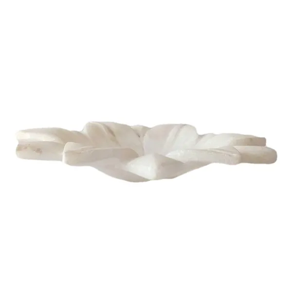 White_Marble_Lotus_Shaped_Tray_Tealight_Holder_Jewelry_Storage_Decorative_Tray_for_Home_D_cor/Office/Festival,_6_INCH