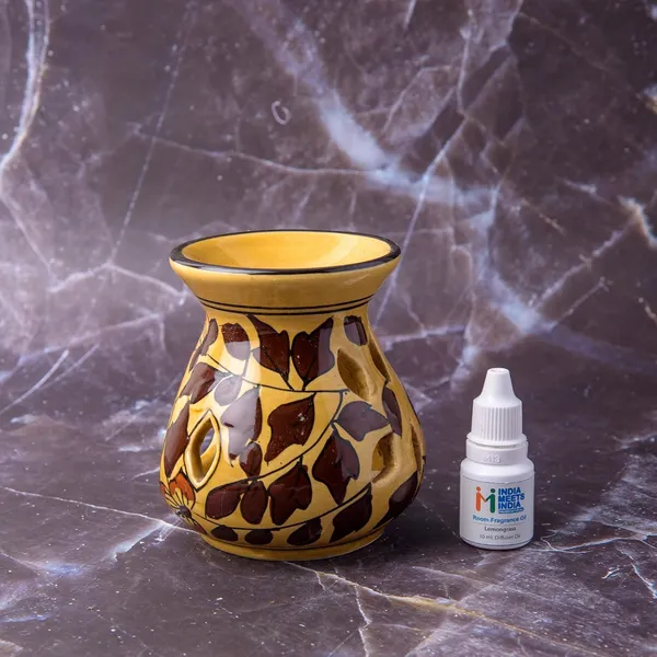 Brown_Ceramic_Tealight_Aroma_Diffuser_Hand_Painted_Tealight_Holder_for_Home_D_cor/Office,_Best_Used_for_Meditation/Yoga/Peace_Lavender_Fragrance_Oil_and_2_Tea_Lights,_3.5_x_3_INCH