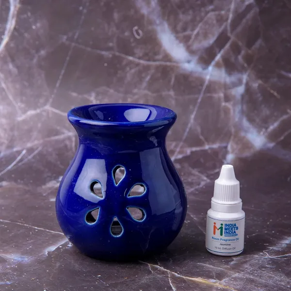 Blue_Ceramic_Tealight_Aroma_Diffuser_Decorative_Tealight_Holder_for_Home_Decor/Office,_Best_Used_for_Meditation/Yoga/Peace_w/_Lavender_Fragrance_Oil_and_2_Tea_Lights,_3.5_x_3_INCH