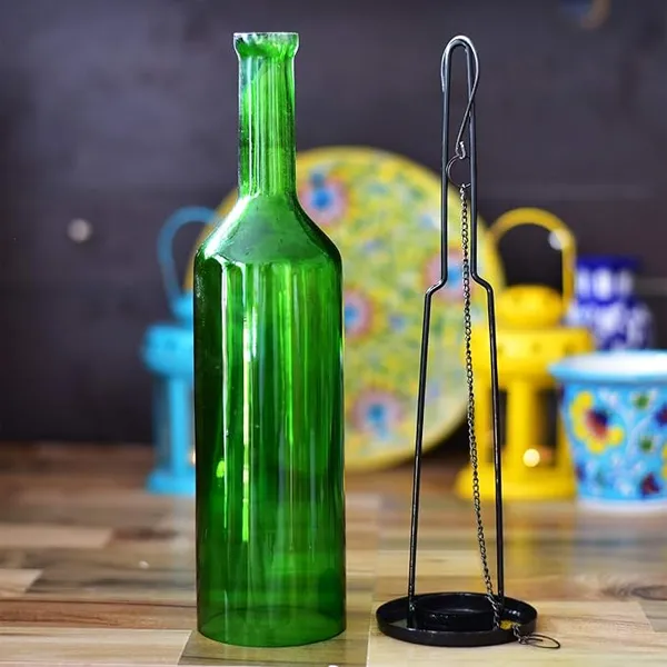 Green_Glass_Bottle_Recycled_Beer_Bottle_Tea_Light_Holder_12_Inch