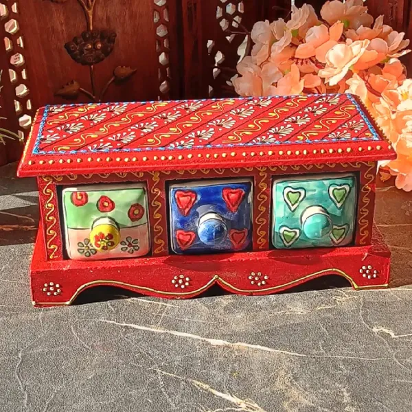 Red_Wooden_and_Ceramic_Chest_Drawer_Set_of_3_Hand-painted_Drawers_Jewelry_Storage_Organiser_for_Chains_Rings_Nose_Pins_Hair_Pins_Necklaces
