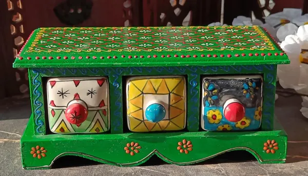 Green_Wooden_and_Ceramic_Chest_Drawer_Set_of_3_Hand-painted_Drawers_Jewelry_Storage_Organiser_for_Chains_Rings_Nose_Pins_Hair_Pins_Necklaces