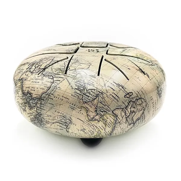 White_Steel_Hand_Drum_6_Inches_Percussion_Instrument_For_Creating_New_Music,_Healing,_Yoga,_Meditation_(Word_Map)