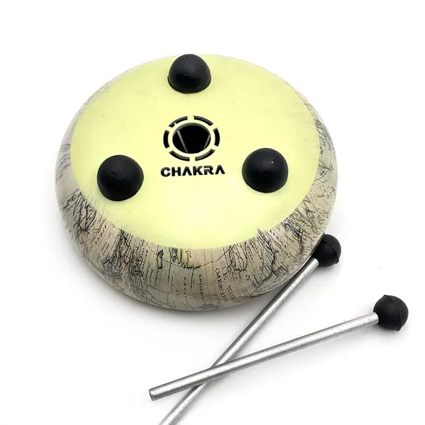White_Steel_Hand_Drum_6_Inches_Percussion_Instrument_For_Creating_New_Music,_Healing,_Yoga,_Meditation_(Word_Map)