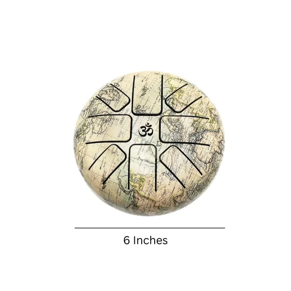 White_Steel_Hand_Drum_6_Inches_Percussion_Instrument_For_Creating_New_Music,_Healing,_Yoga,_Meditation_(Word_Map)