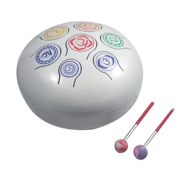 Percussion_Steel_Drum_Hand_Drum_Musical_instrument_10_inches_diameter_(White_OM)