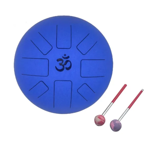 10_Inch_OM_Tongue_Drum_Tank_Drum_Steel_Percussion_Hangpan_Drum_Hand_drum_Musical_Instrument_with_Bag_and_Mallets_Stick_(Blue)