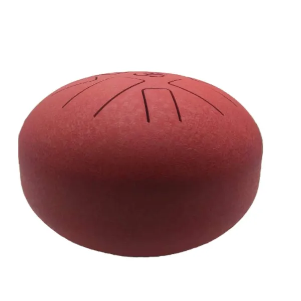 10_Inch_OM_Tongue_Drum_Tank_Drum_Steel_Percussion_Hangpan_Drum_Hand_drum_Musical_Instrument_with_Bag_and_Mallets_Stick_(Deep_Red)