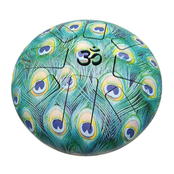 10_Inch_OM_Tongue_Drum_-_Steel_Percussion_Hangpan_Hand_Musical_Instrument_With_Bag_and_Mallets_Stick_Peacock_Green