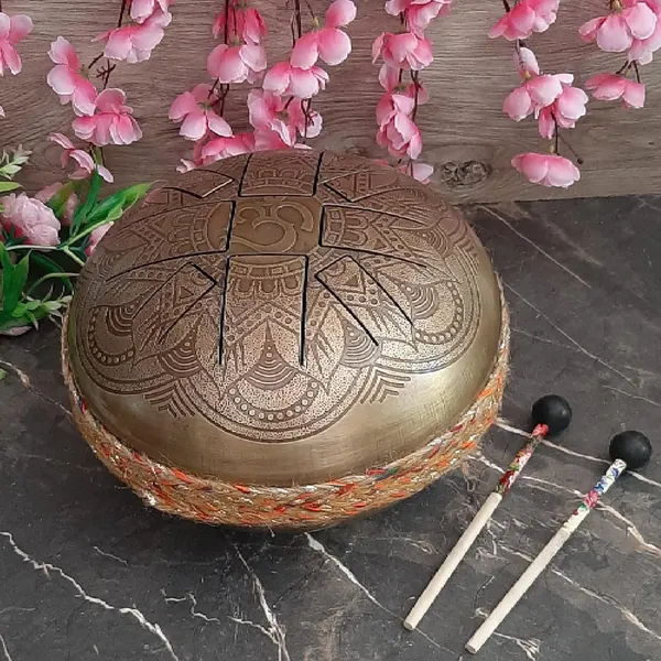 Metallic_Tongue_Drum_[Oxidized_Gold_Finish]_For_Meditation