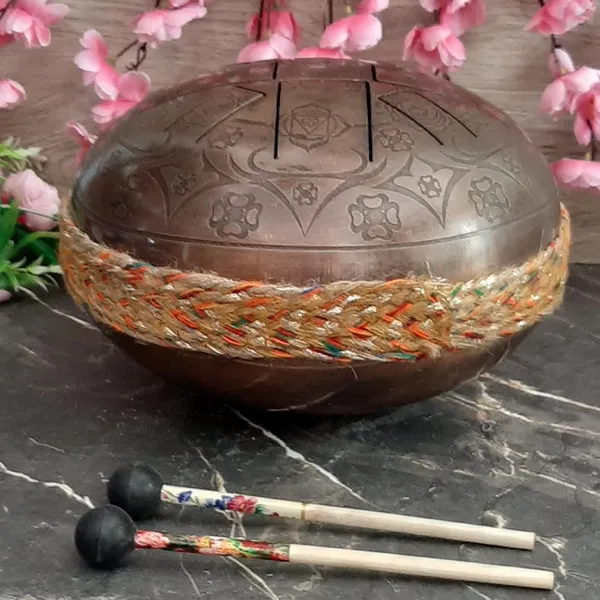 Metallic_Tongue_Drum_[Oxidized_Copper_Finish],_Engraved_Buddha_Tongue_Drum_w/_8_Notes_Drum,_Hand_Pan_Drum_w/_2_Mallets_and_Carry_Bag,_10_INCH_Tongue_Drum,_Tongue_Drum_for_Meditation