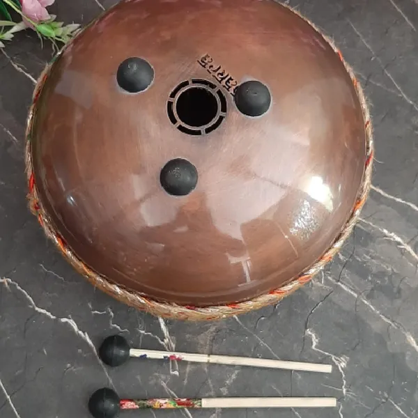 Metallic_Tongue_Drum_[Oxidized_Copper_Finish],_Engraved_Buddha_Tongue_Drum_w/_8_Notes_Drum,_Hand_Pan_Drum_w/_2_Mallets_and_Carry_Bag,_10_INCH_Tongue_Drum,_Tongue_Drum_for_Meditation